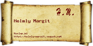 Helmly Margit névjegykártya
